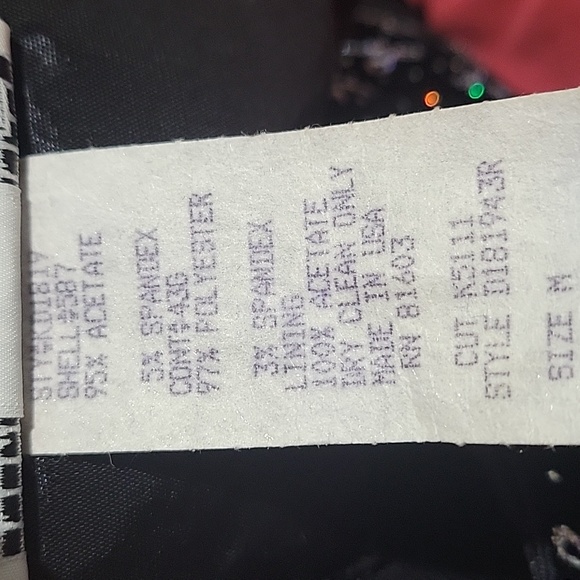 Vintage La Belle Women's M Black 90s Babydoll Dress Glitter Bows Design - Picture 6 of 10